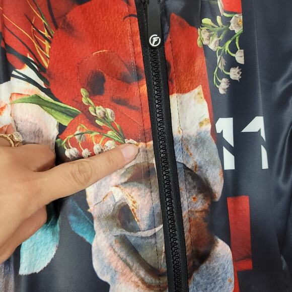 Fresh Hoodz Mens Antique Floral Bomber Jacket - Picture 8 of 14